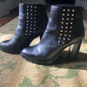 The Kooples Stud Heeled Leather Ankle Boots sz 7.5